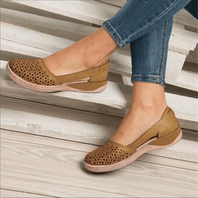 Anna - Orthopedische Platte Bruine Schoenen-Bruin-35-State of Style
