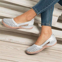 Anna - Orthopedische Platte Bruine Schoenen-Wit-35-State of Style