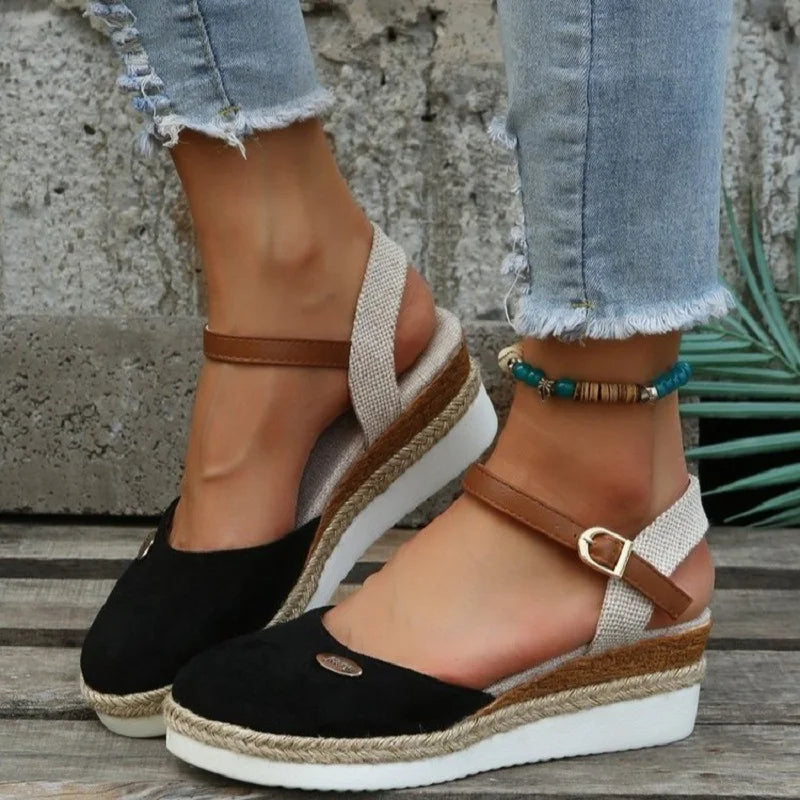 Anna - Orthopedische Suède Bruine Espadrilles-Bruin-36-State of Style