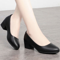 Anna - Orthopedische Zwart Lederen Pumps-Zwart-34-State of Style