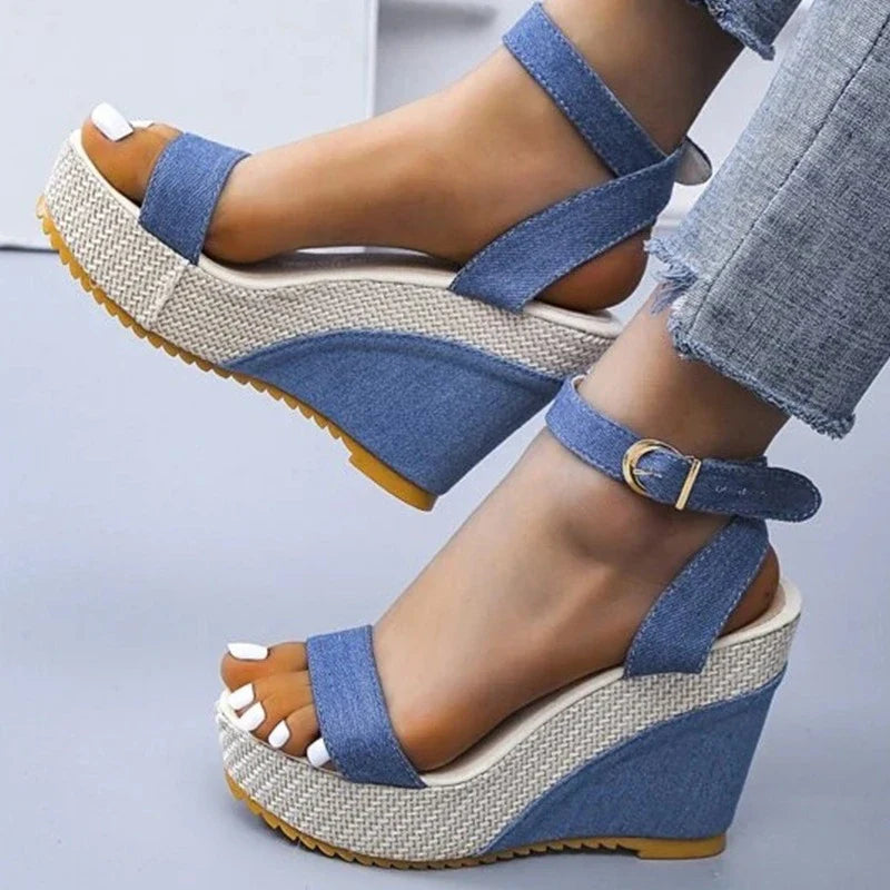 Anna - Orthopedische Zwarte Sleehak Sandalen-Zwart-35-State of Style