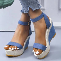 Anna - Orthopedische Zwarte Sleehak Sandalen-Zwart-35-State of Style
