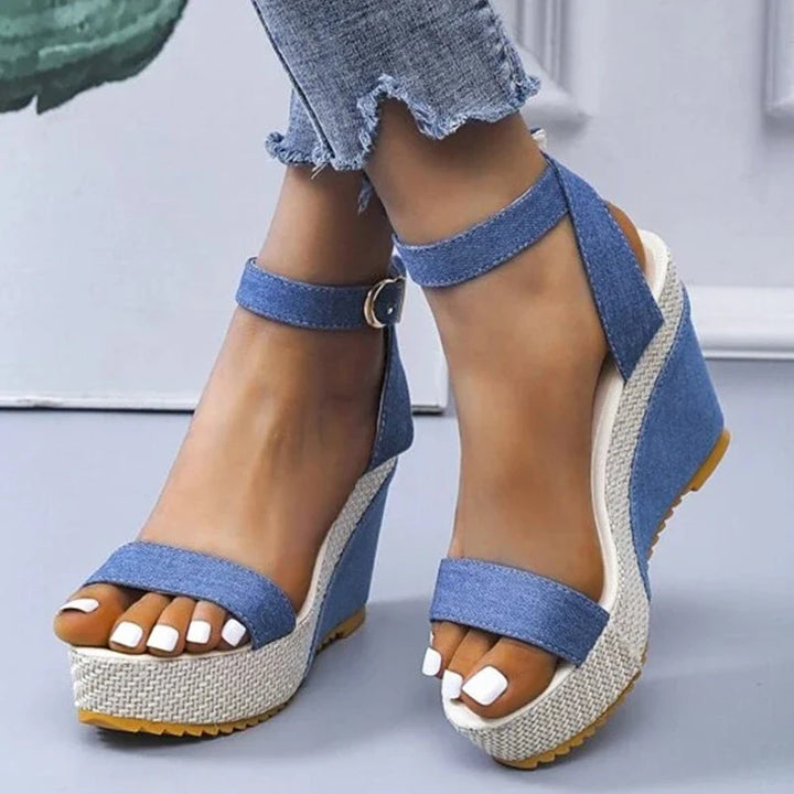 Anna - Orthopedische Zwarte Sleehak Sandalen-Zwart-35-State of Style