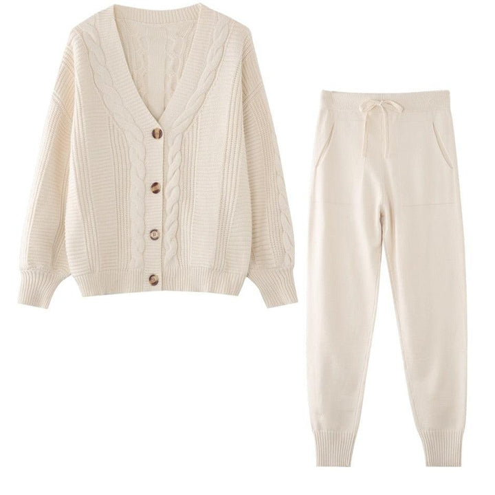 AnneliesSet | Comfortable 2-Piece Set for Women | Vest and Trousers-Beige-State of Style