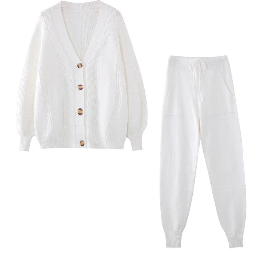 AnneliesSet | Comfortable 2-Piece Set for Women | Vest and Trousers-White-State of Style