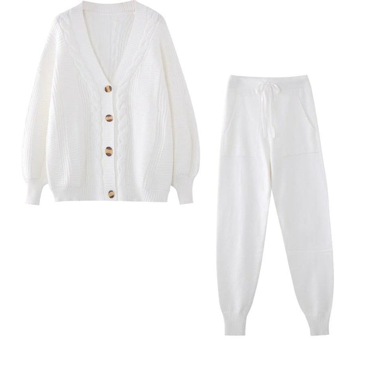 AnneliesSet | Comfortable 2-Piece Set for Women | Vest and Trousers-White-State of Style
