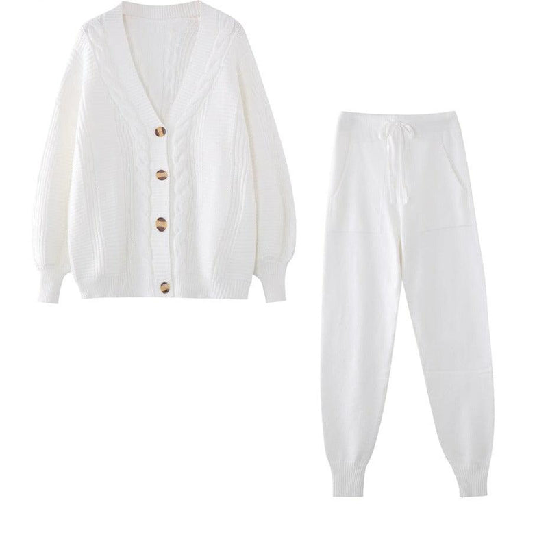 AnneliesSet | Comfortable 2-Piece Set for Women | Vest and Trousers-White-State of Style