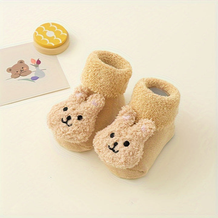 Anti-slip baby socks - Mila | With cute bear design-Beige Rabbit-S/0-1 Year-State of Style