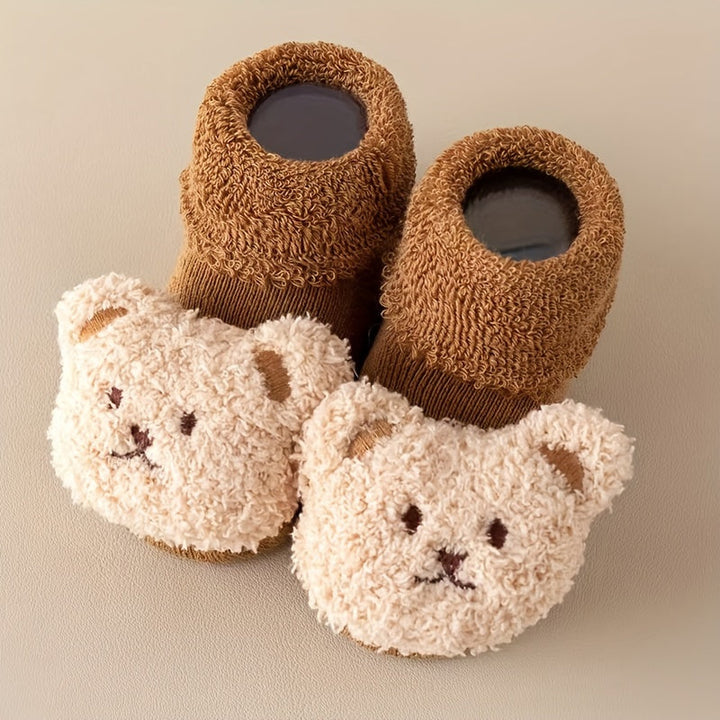 Anti-slip baby socks - Mila | With cute bear design-Brown Bear-S/0-1 Year-State of Style