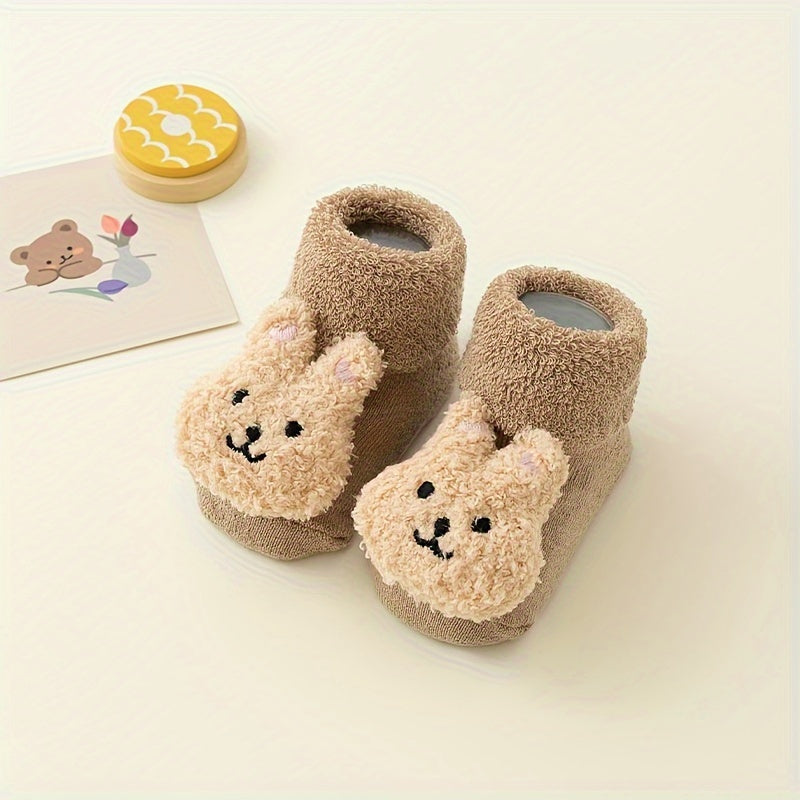 Anti-slip baby socks - Mila | With cute bear design-Coffee Rabbit-S/0-1 Year-State of Style