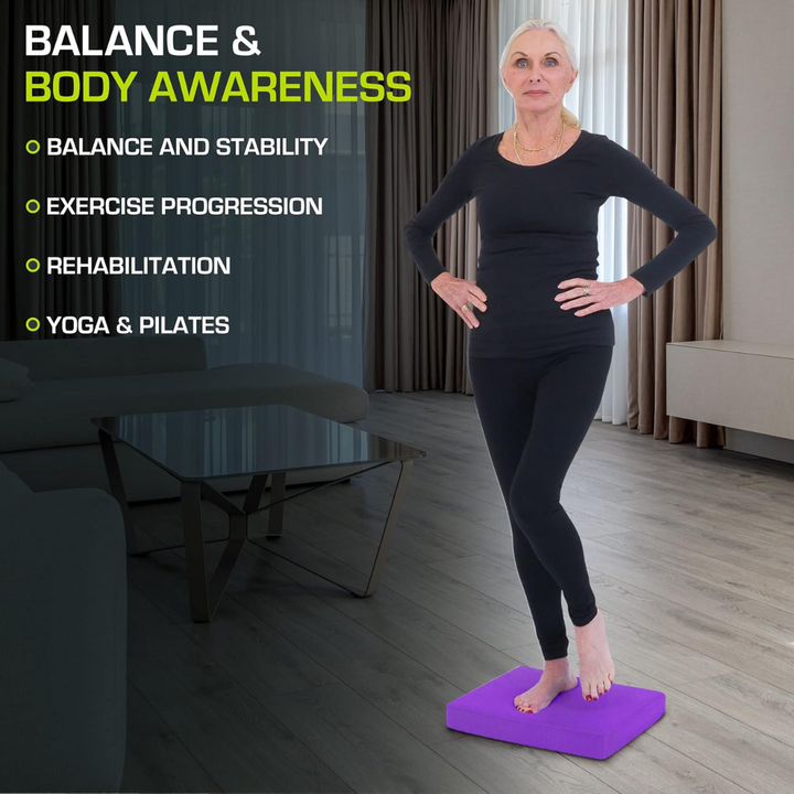 Anti-slip Balance Mat – Padded Foam Mat-L – 40.01 cm × 32.00 cm-Black-State of Style