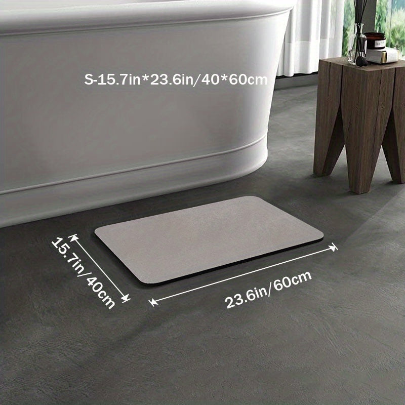 Anti-slip Diatomite Bath Mat - AquaGrip-Grey-40 x 60 cm-State of Style
