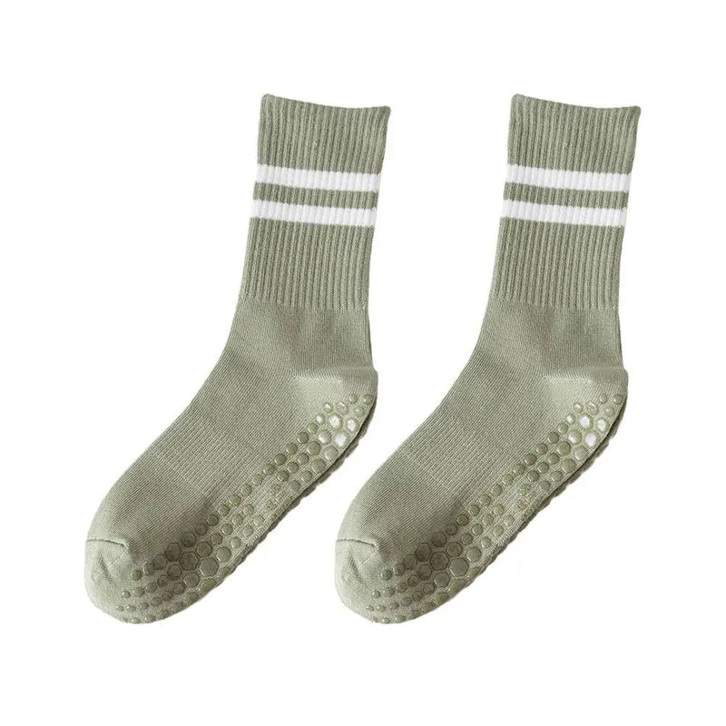 Anti-slip Mid-Tube Sports Socks for Fitness and Yoga - GripFit (Buy 1 Get 1 Free)-Green (1+1 Free)-State of Style