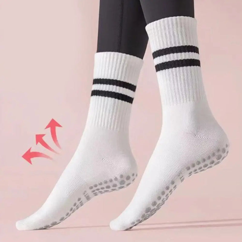 Anti-slip Mid-Tube Sports Socks for Fitness and Yoga - GripFit (Buy 1 Get 1 Free)-Grey (Buy 1 Get 1 Free)-State of Style