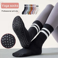 Anti-Slip Mid-Tube Sports Socks for Fitness and Yoga - GripFit-Grey-State of Style