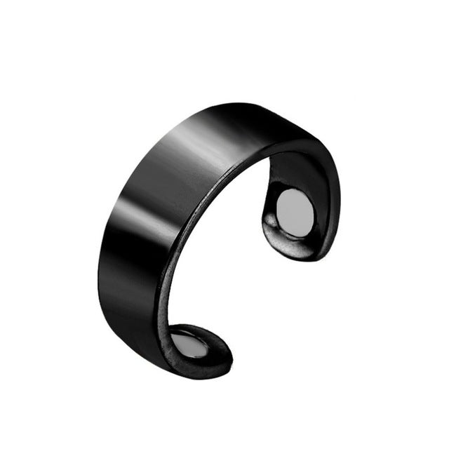Anti-Snore Ring with Magnetic Therapy - StopSnore-Black Solid-State of Style