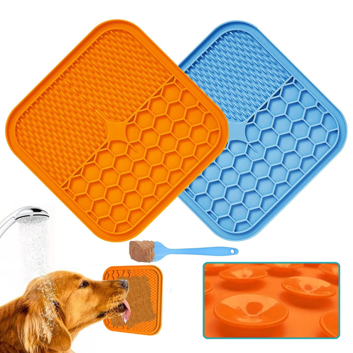 Anti-Stress Dog Lick Mat - LickEase-Blue-S (15x15 cm)-State of Style