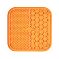 Anti-Stress Dog Lick Mat - LickEase-Orange-S (15x15 cm)-State of Style