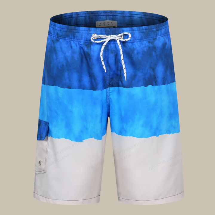 Apollo AquaWave Mid-Length Swim Shorts | Quick-Drying Boardshorts-Blue-M-State of Style