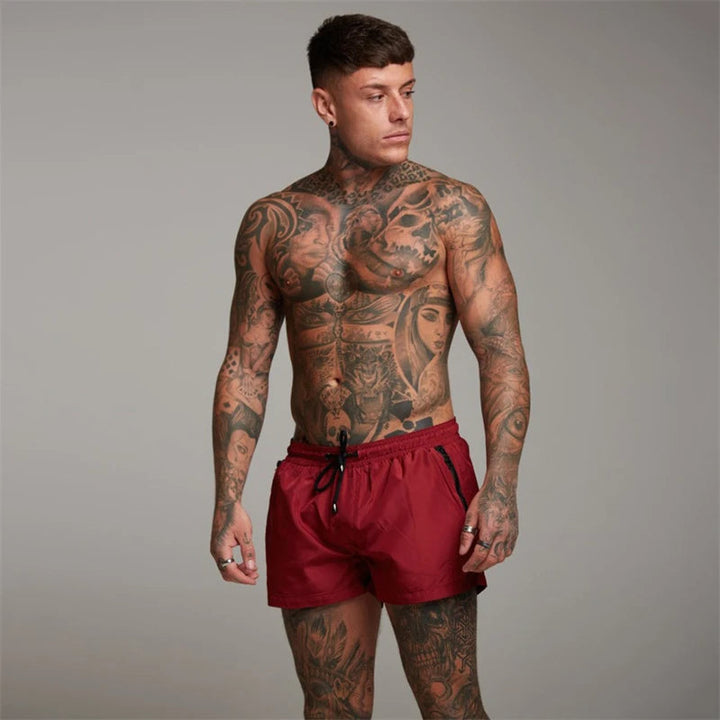 Aqua Fast-Dry Swim Shorts | Stretch Swim Shorts-Burgundy-M-State of Style