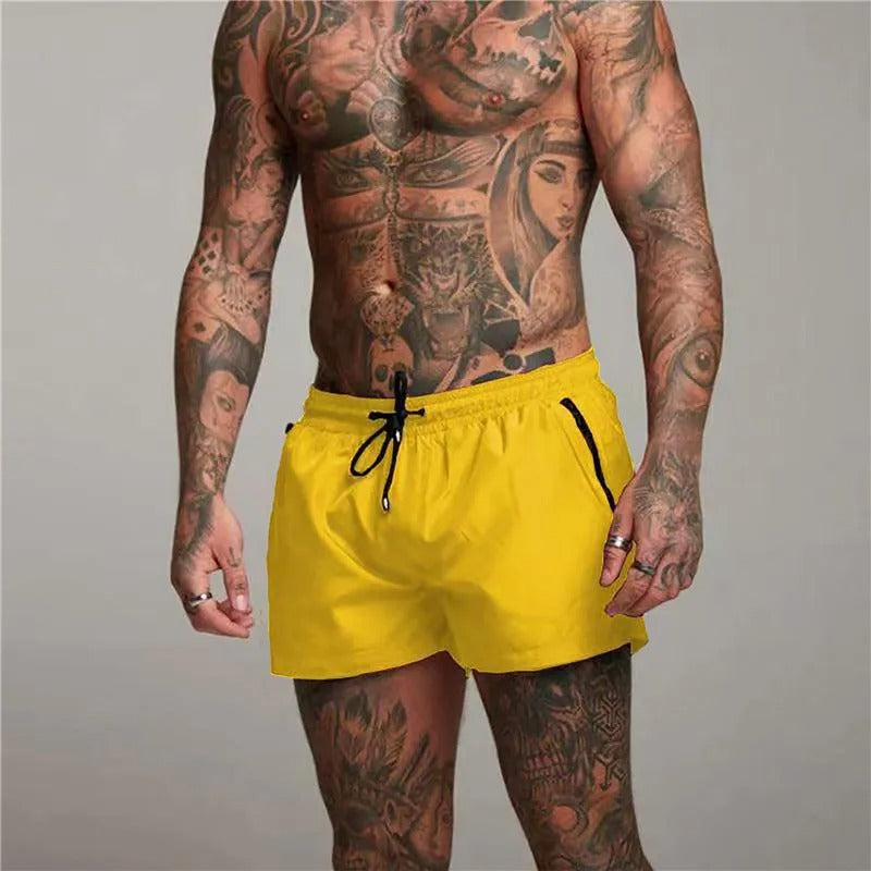 Aqua Fast-Dry Swim Shorts | Stretch Swim Shorts-Light Yellow-M-State of Style