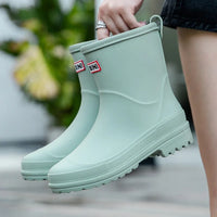 AquaStride 2.0 | Stylish Mid-Calf Waterproof Rain Boots for Women-Green-5-State of Style