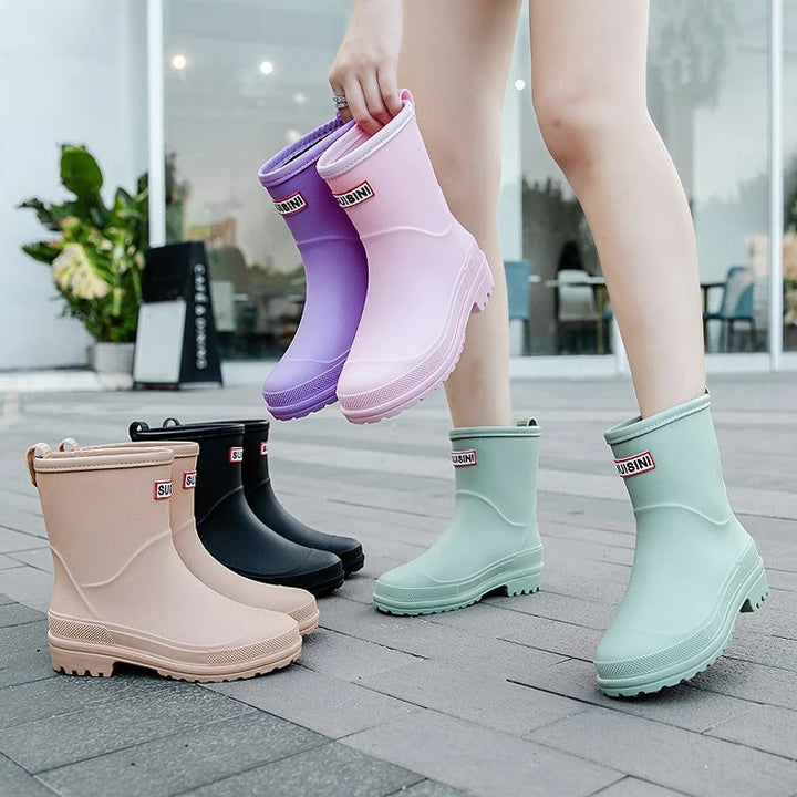 AquaStride 2.0 | Stylish Mid-Calf Waterproof Rain Boots for Women-Purple-5-State of Style