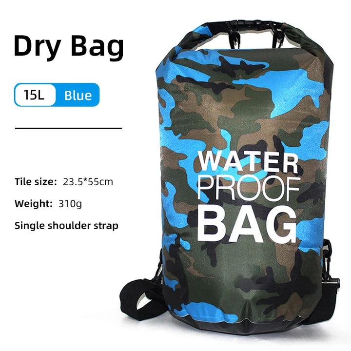 AquaVault Waterproof Backpack with Wet/Dry Separation-15L-Blue-State of Style