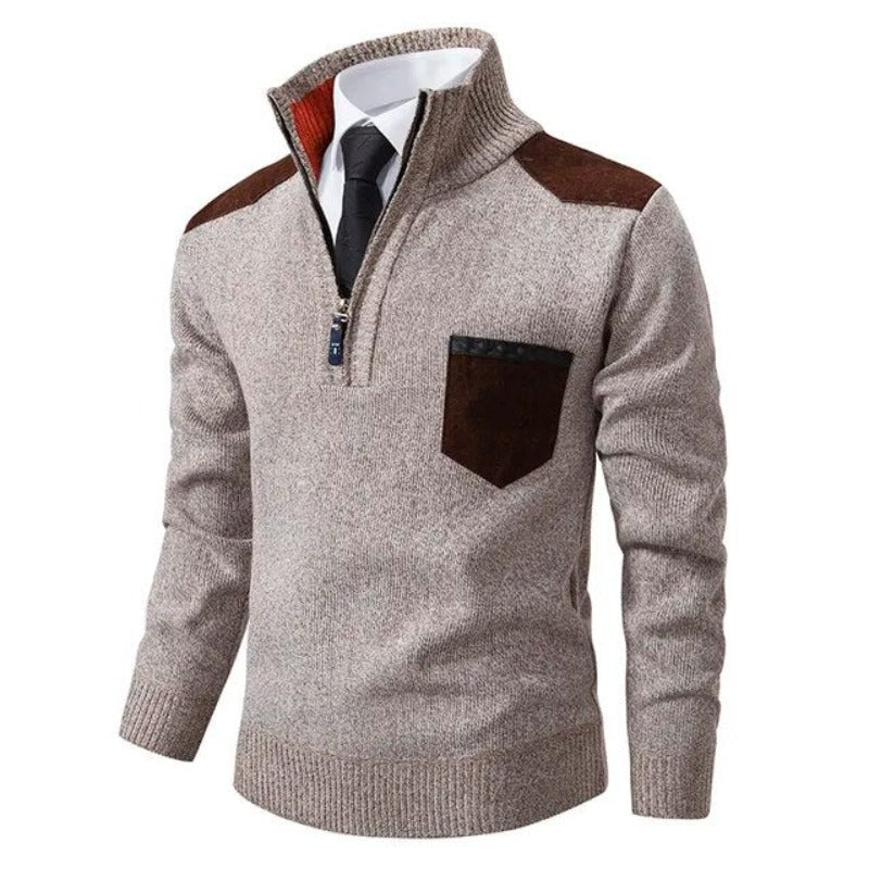 Archer Cashmere Men's Pullover-Beige-M-State of Style