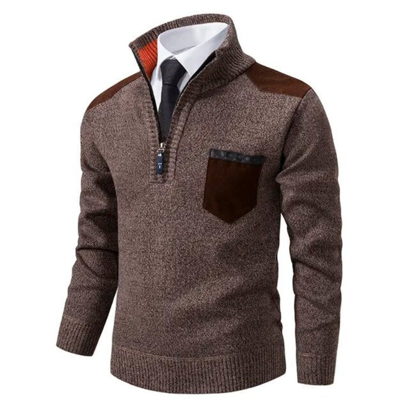 Archer Cashmere Men's Pullover-Brown-M-State of Style