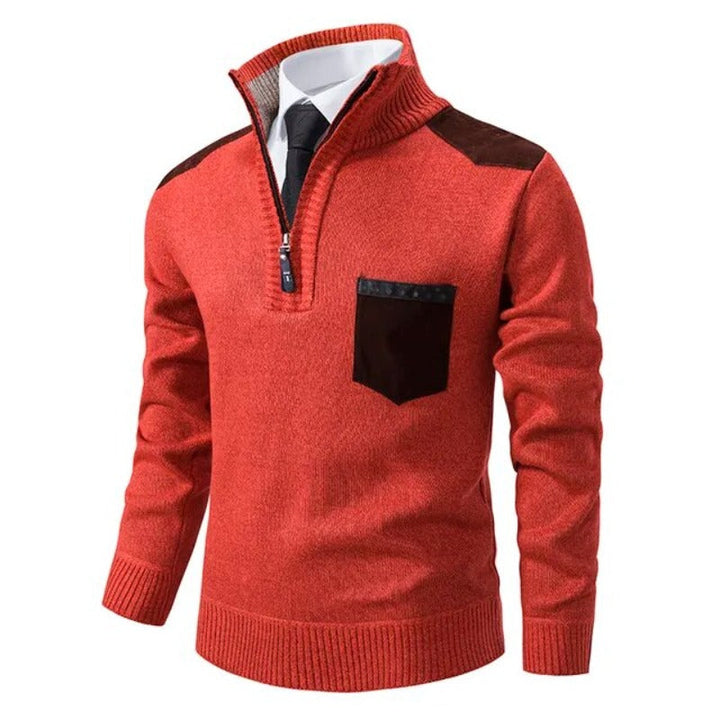 Archer Cashmere Men's Pullover-Orange-M-State of Style