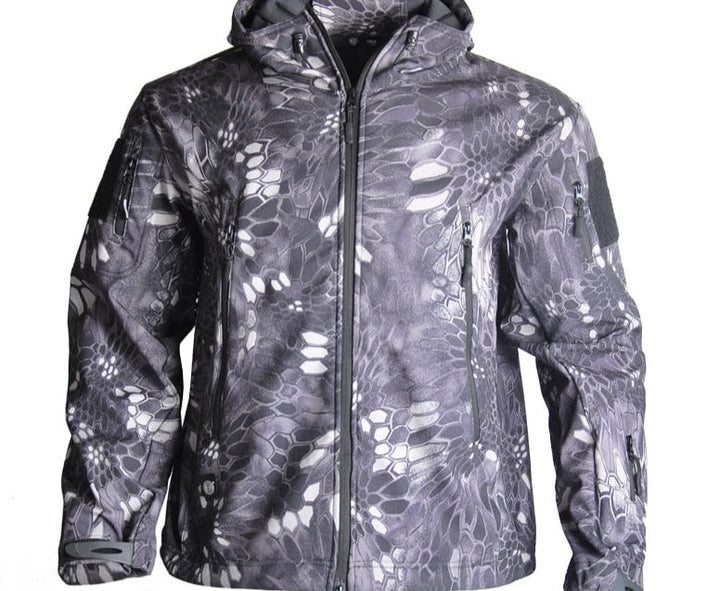 Army Jacket | Wind and Waterproof Autumn Jacket-Charcoal Camouflage-S-State of Style