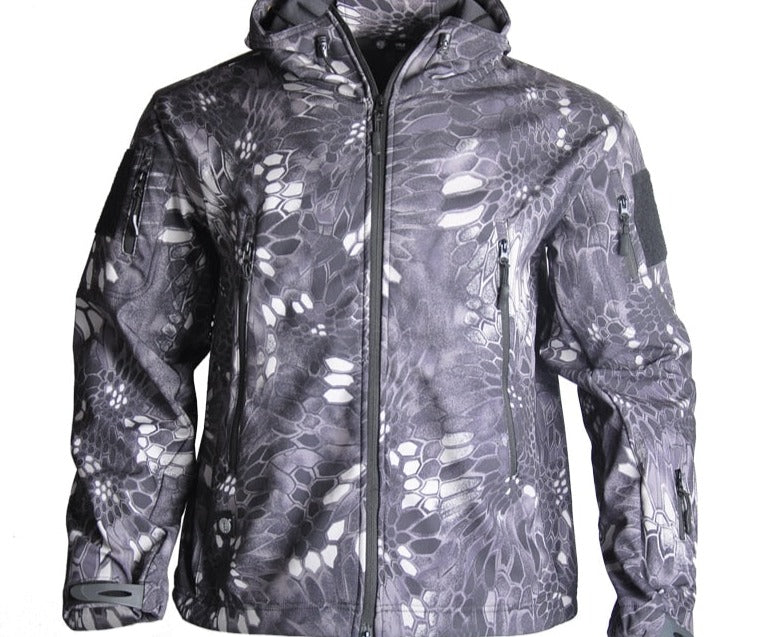 Army Jacket | Wind and Waterproof Autumn Jacket-Charcoal Camouflage-S-State of Style