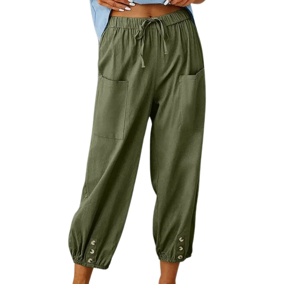 Arra Linen Pants | Stylish & Breathable-Green-XS-State of Style