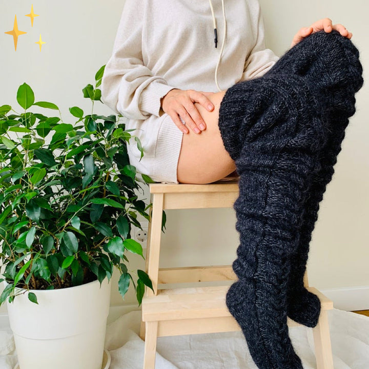 AspensSocks | Soft Long Socks for Women-Black-State of Style