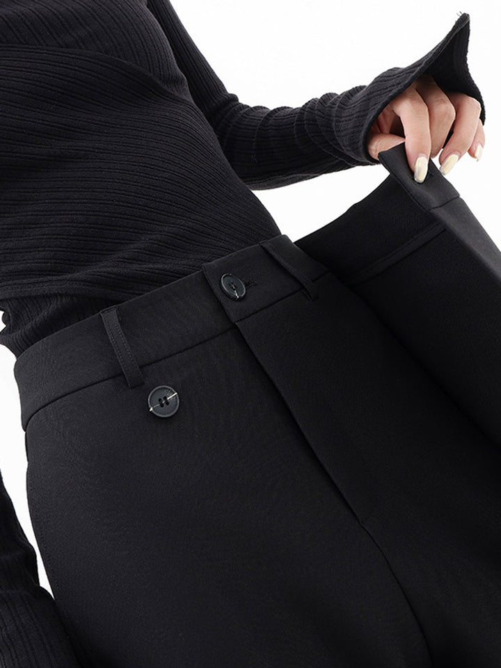 Asymmetric Comfort Pants - Livia-Black-S (36)-State of Style