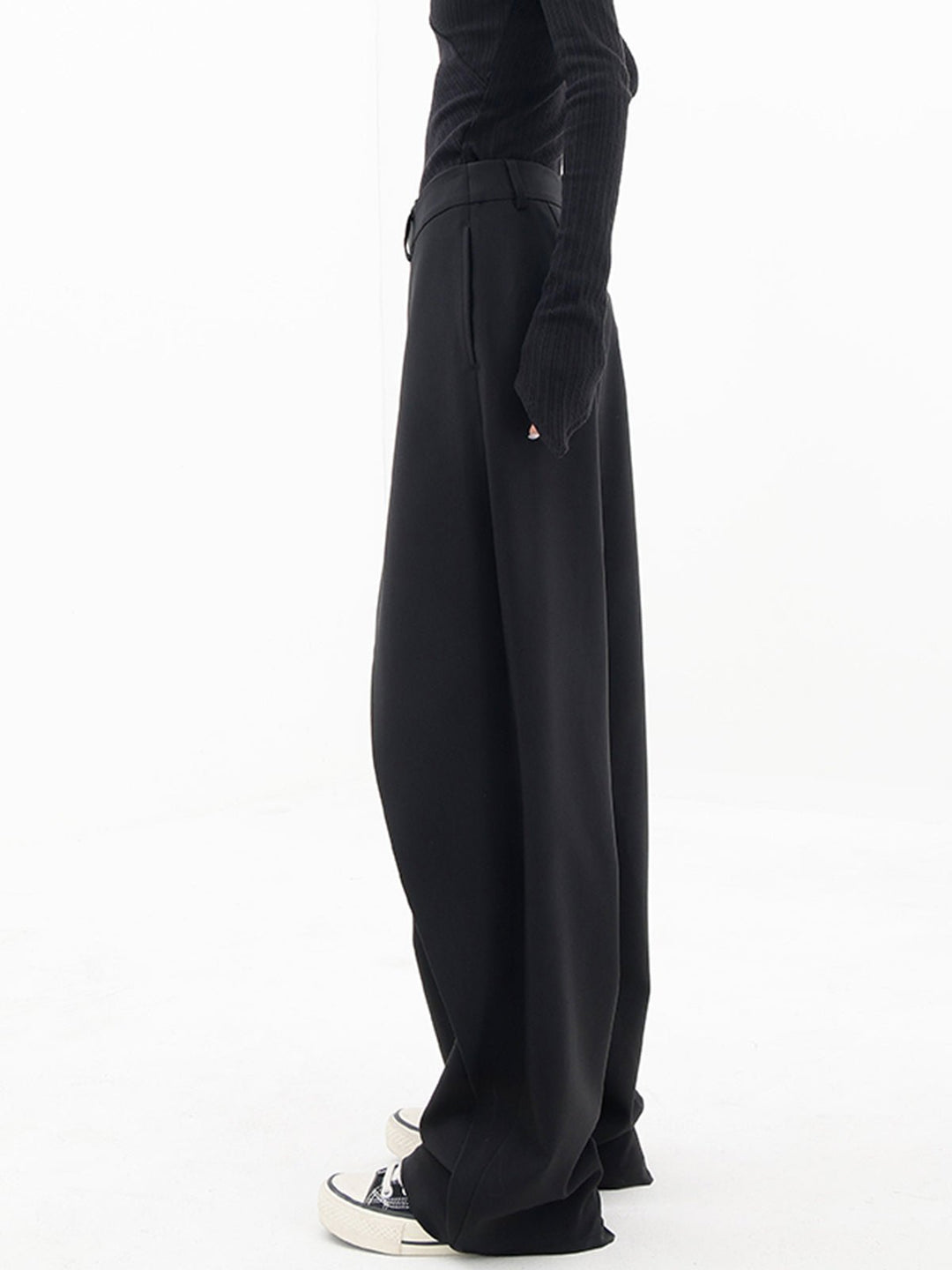 Asymmetric Comfort Pants - Livia-Black-S (36)-State of Style