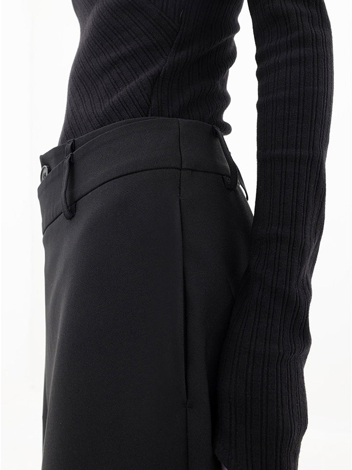 Asymmetrical Wide Women's Trousers with Double Button – Noa-Black-XS-State of Style