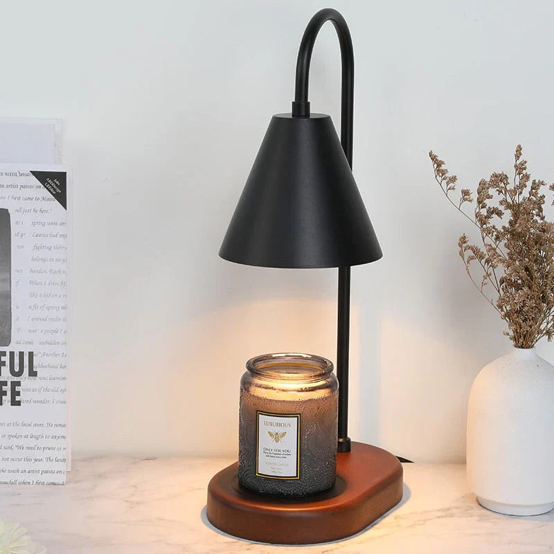 Atmospheric Candle Warmer for Magical Evenings - LumiFlare-Black-State of Style