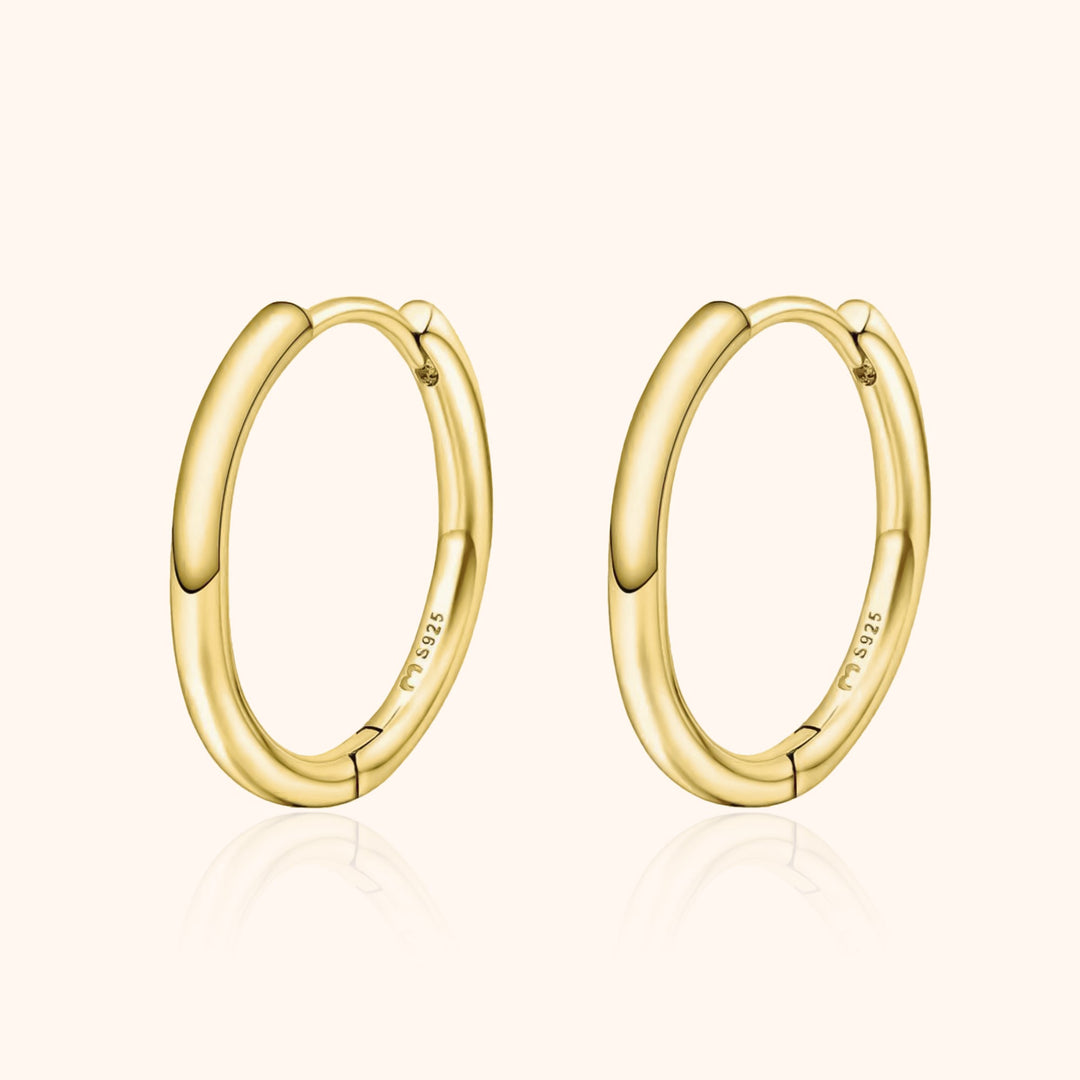 Aurina Classic Hoop Earrings-12 mm-Gold-State of Style