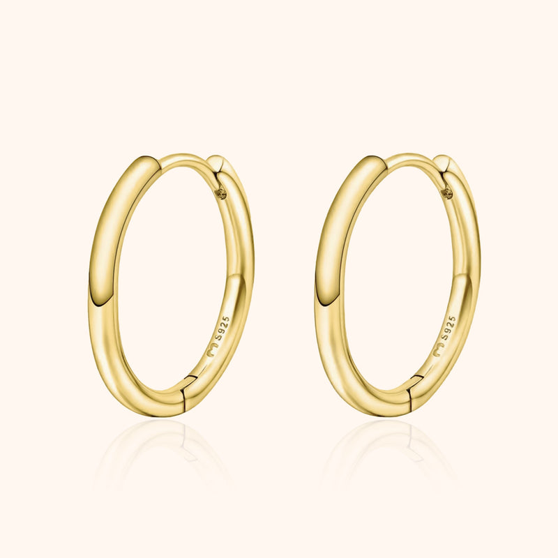 Aurina Classic Hoop Earrings-12 mm-Gold-State of Style