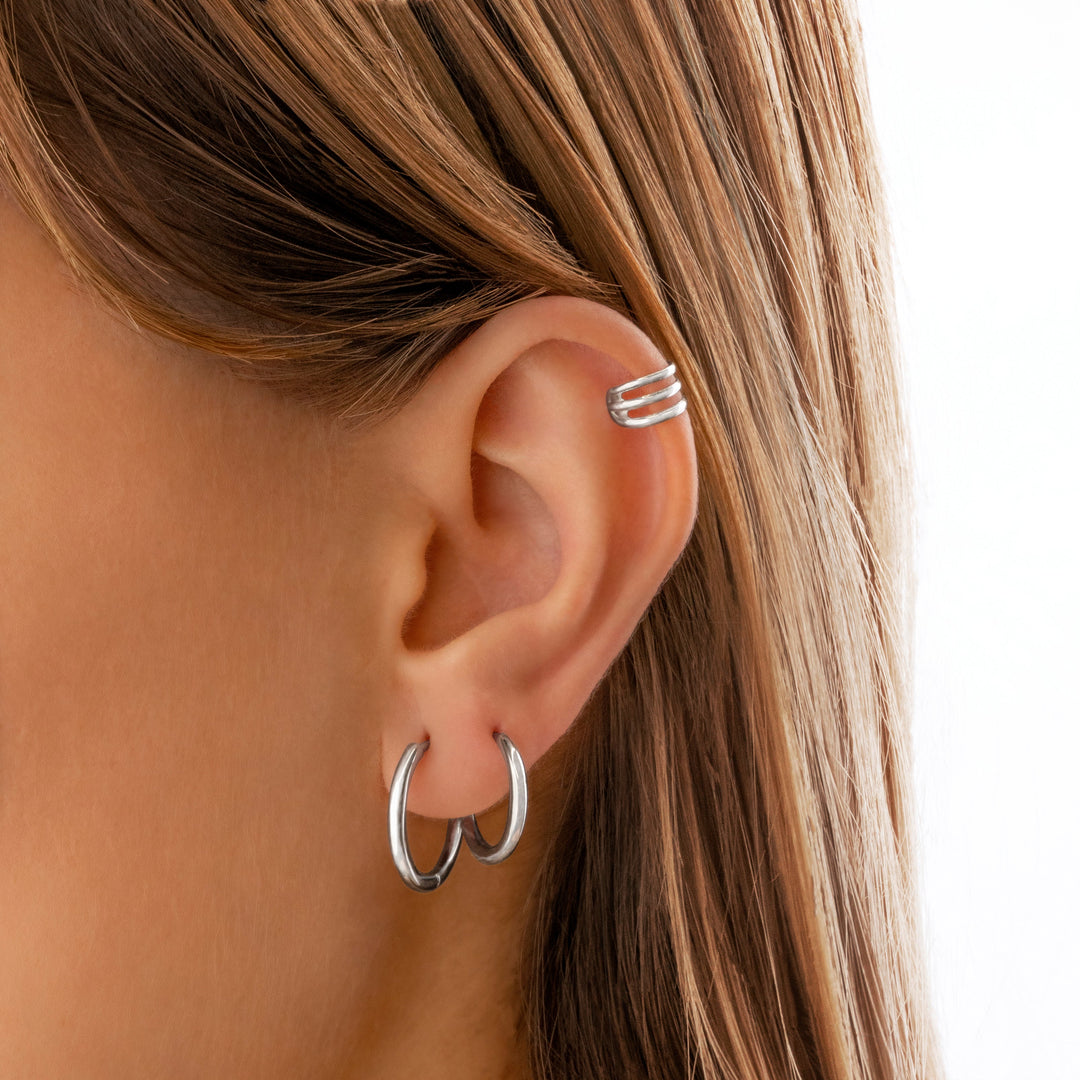 Aurina Classic Hoop Earrings-12 mm-Silver-State of Style