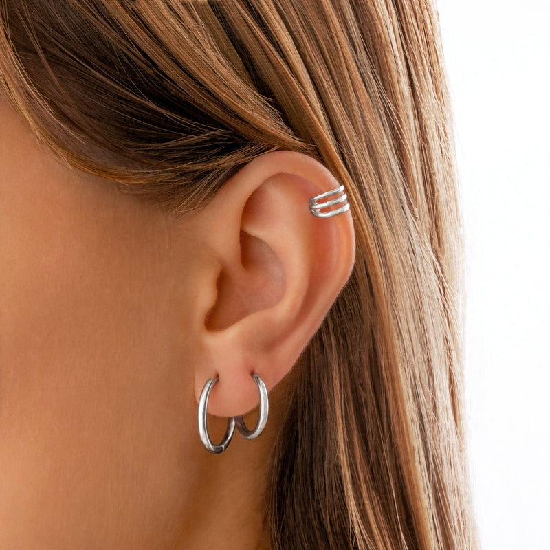 Aurina Classic Hoop Earrings-12 mm-Silver-State of Style
