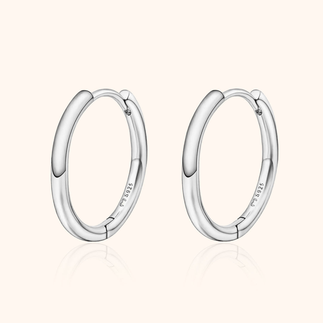 Aurina Classic Hoop Earrings-12 mm-Silver-State of Style