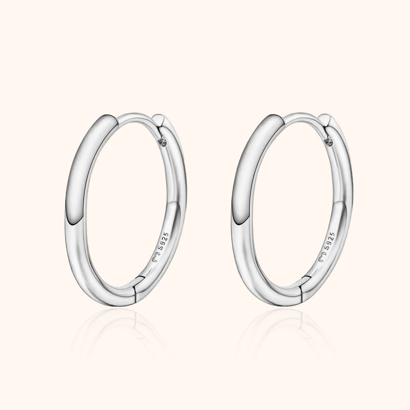 Aurina Classic Hoop Earrings-12 mm-Silver-State of Style