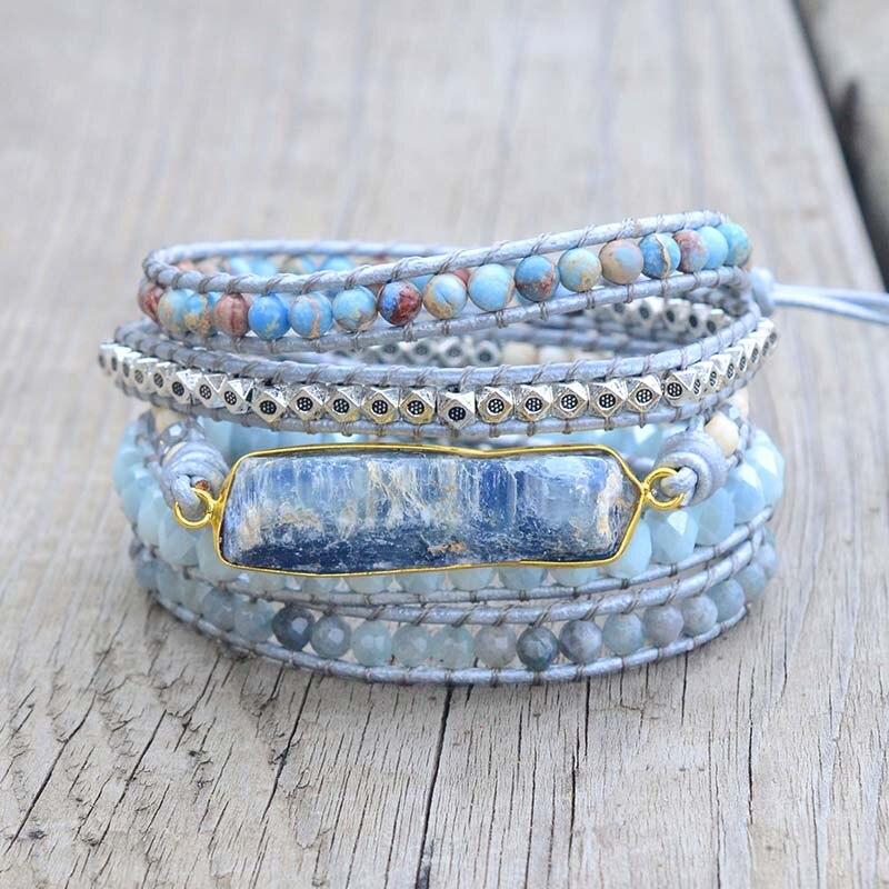 Aurina Healing Blue Topaz Wrap Bracelet-State of Style