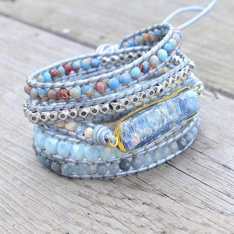 Aurina Healing Blue Topaz Wrap Bracelet-State of Style
