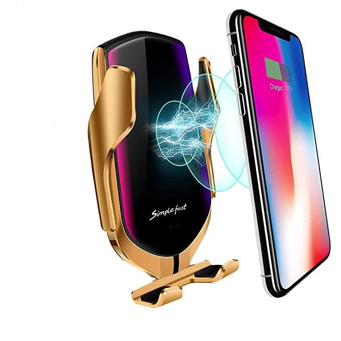 Automatic Phone Holder with Wireless Charger – GripCharge-Gold-State of Style