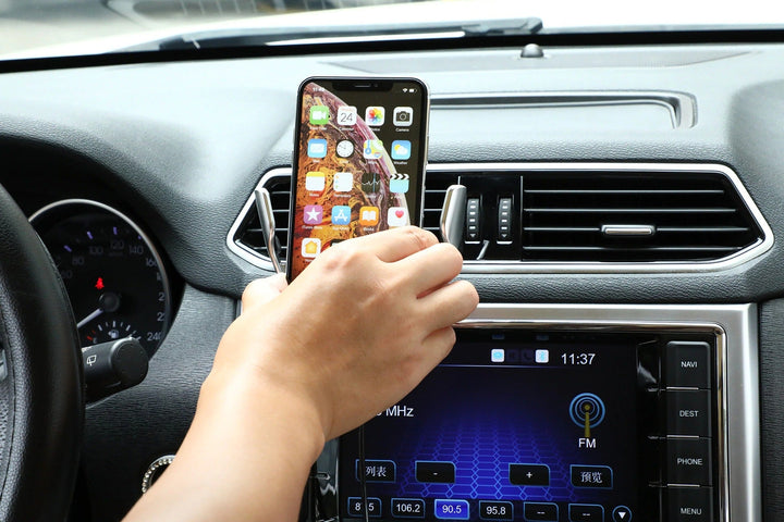 Automatic Phone Holder with Wireless Charger – GripCharge-Silver-State of Style