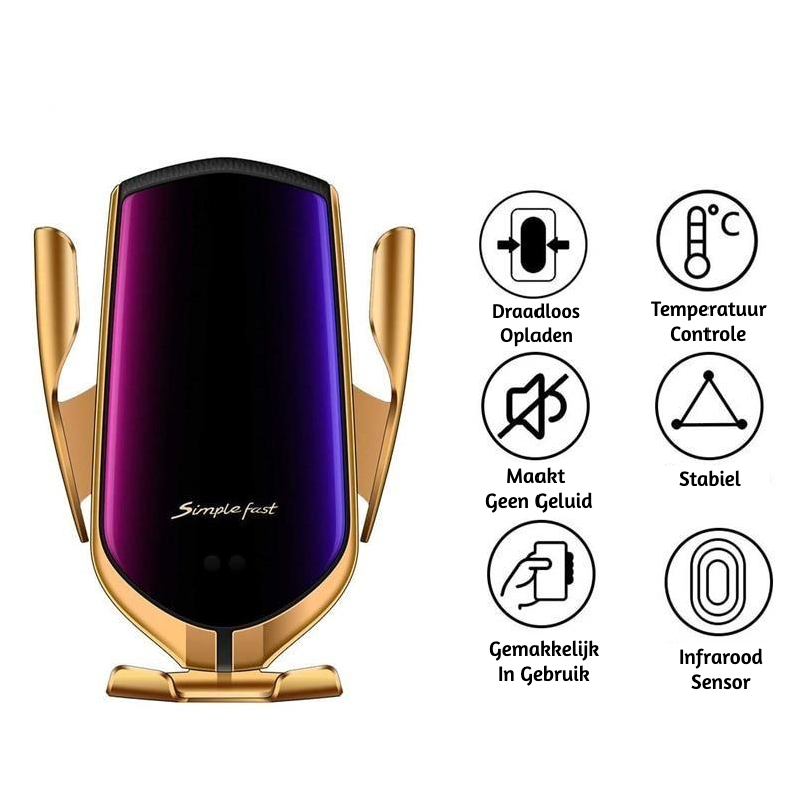 Automatic Phone Holder with Wireless Charger – GripCharge-Silver-State of Style